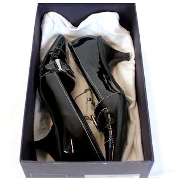 VNTG Prada Vernice Black Patent Leather Kitten Heels  IOB — SZ US 6 / EU 36 - Picture 6 of 13